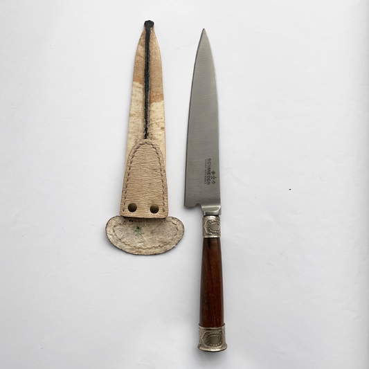 Knife - Wood and Alpaca - Sole leather sheath