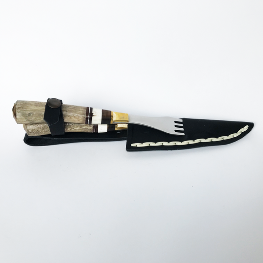 Fork and Knife Set - Bronze brooch 2